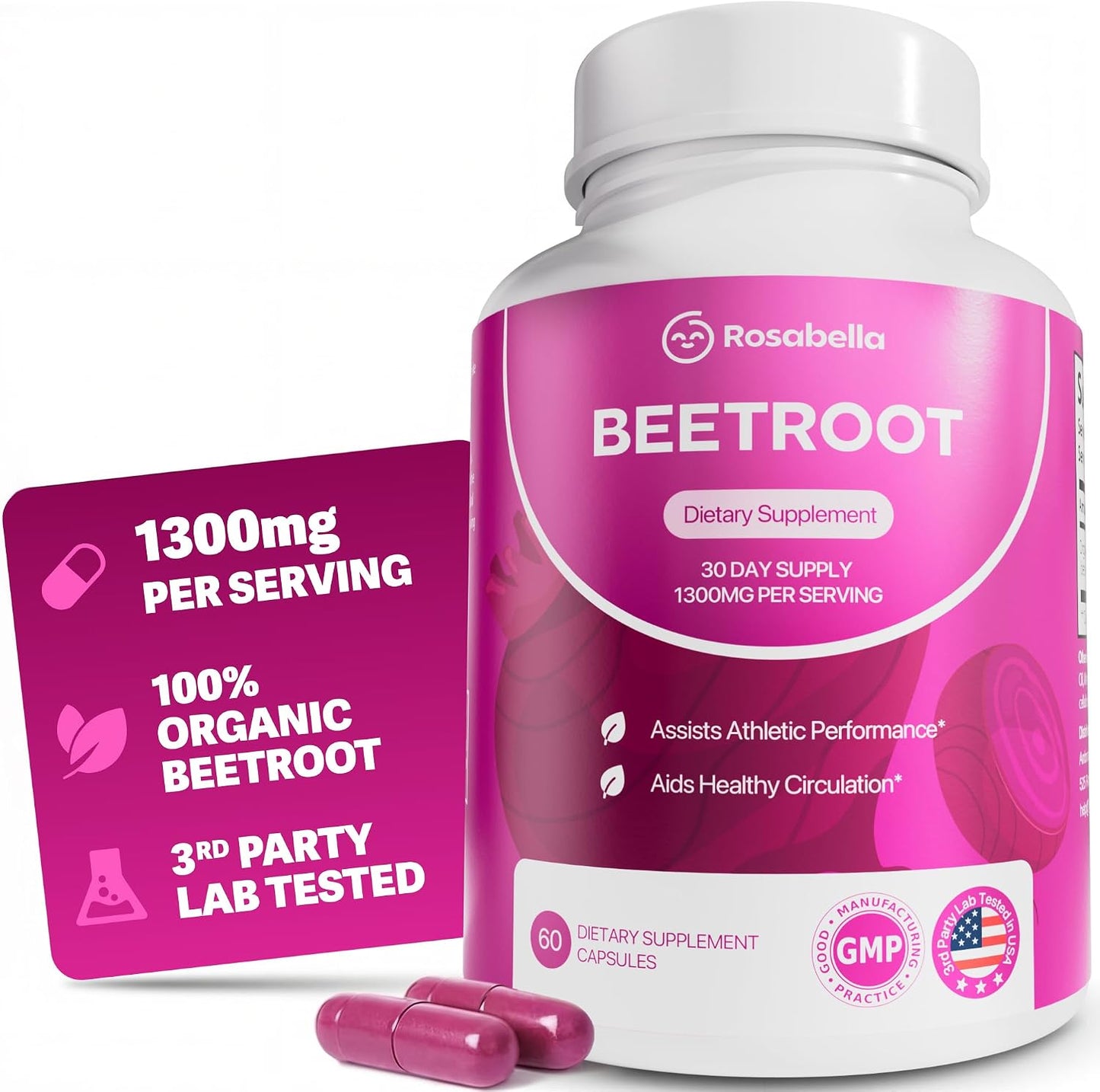 Rosabella Beetroot Capsules To Support Circulation And Vitality*