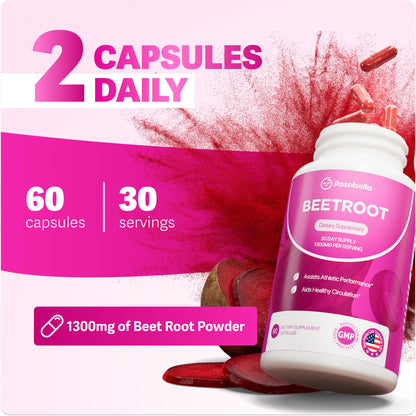Rosabella Beetroot Capsules To Support Circulation And Vitality*
